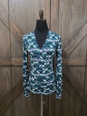 Boden Geometric Wrap Blouse